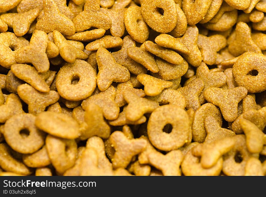 Close up dry pet food