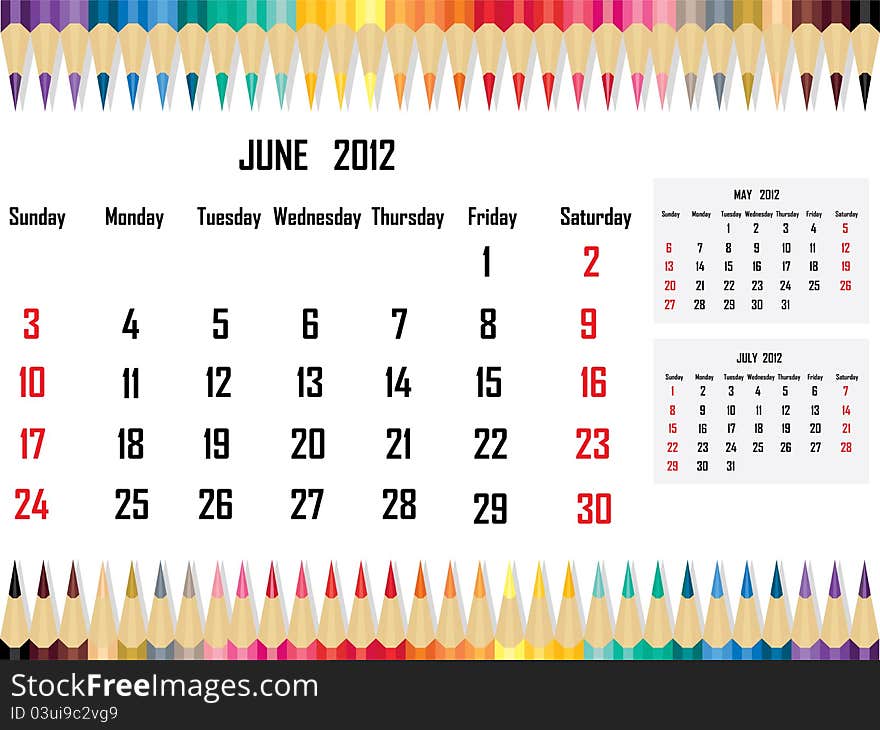 Calendar 2012 June