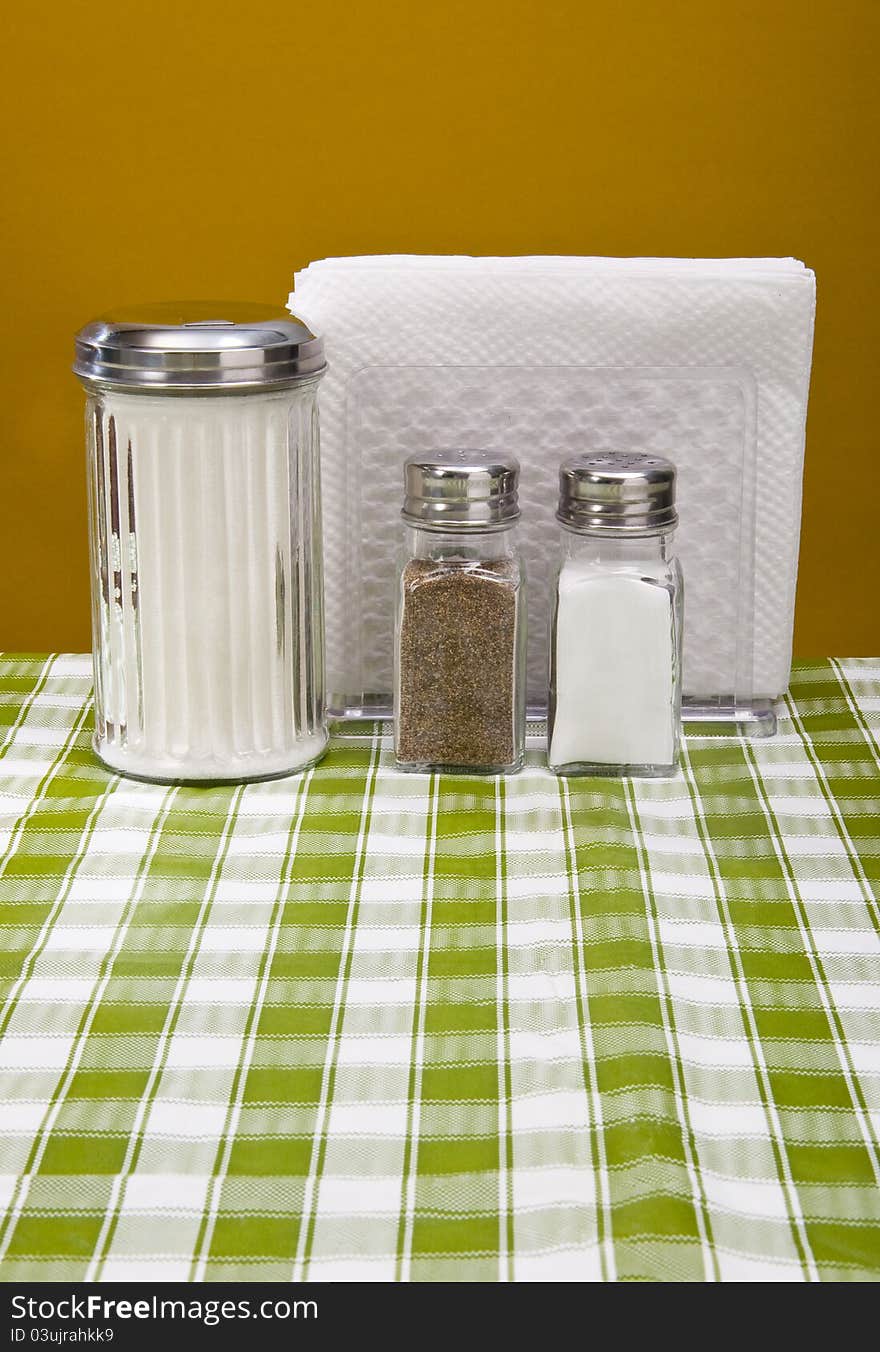 Typical set up for a breakfast diner table