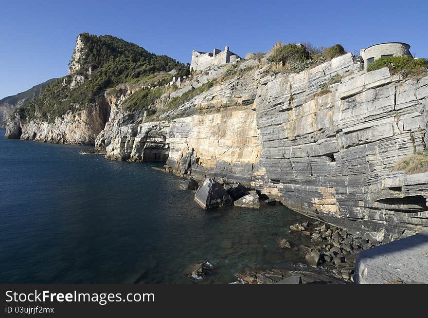 View of portovenere nice little village near la spezia italy