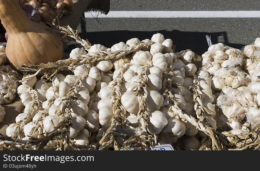 Nice garlic at market place