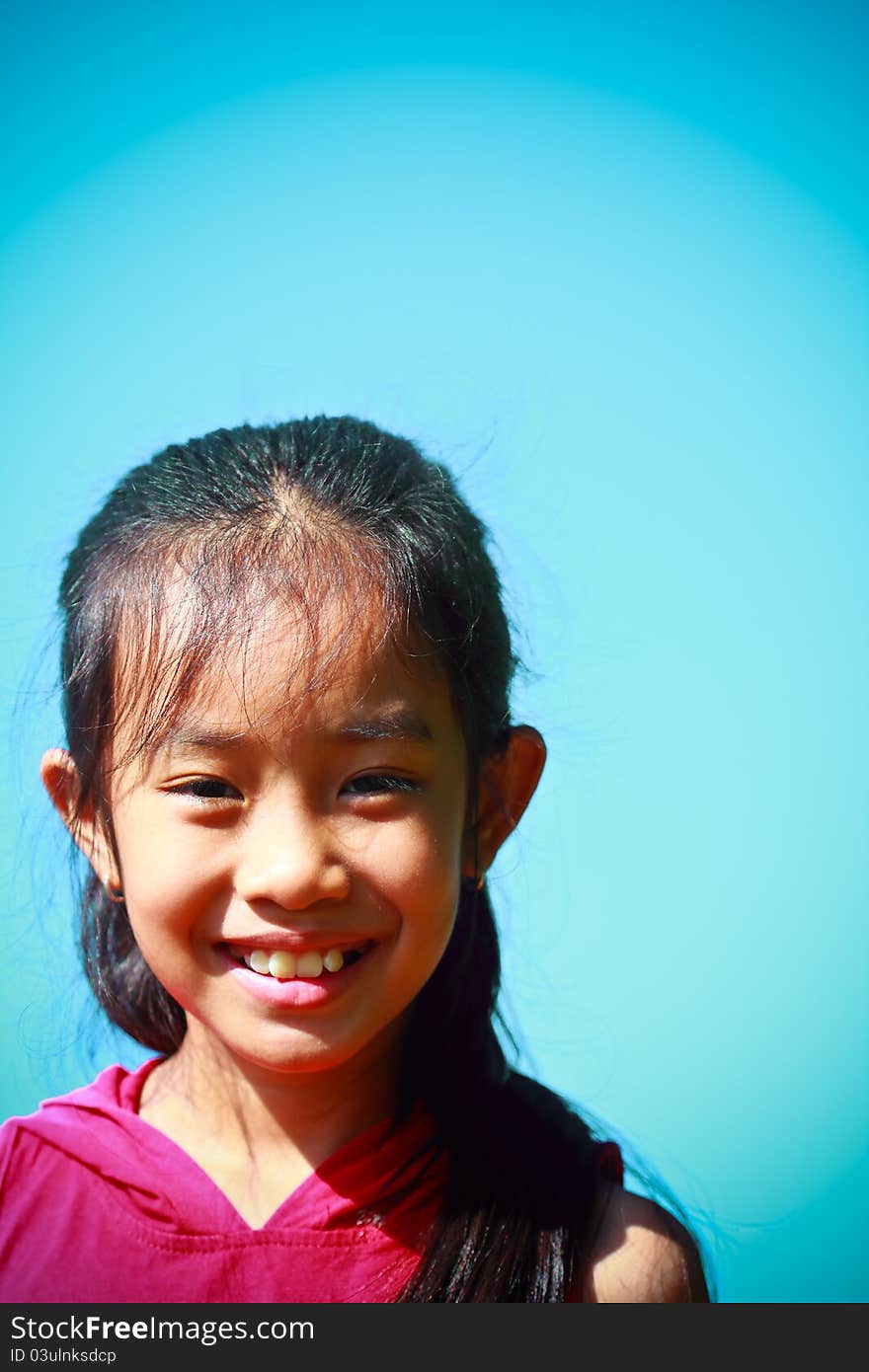 Portrait of cute young asian girl