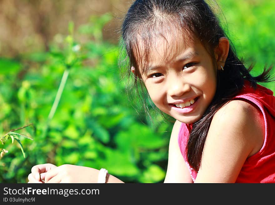 Portrait of cute young asian girl