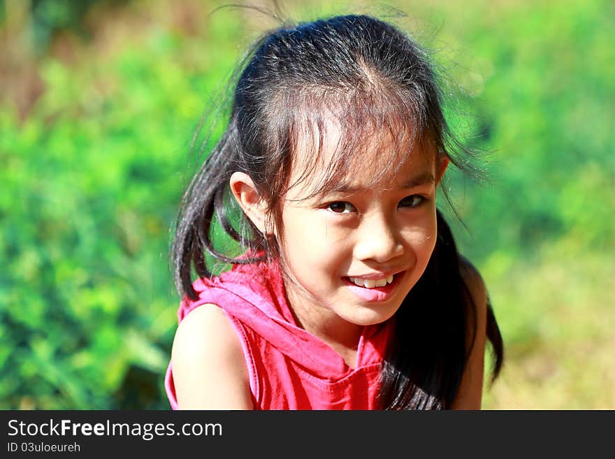 Portrait of cute young asian girl