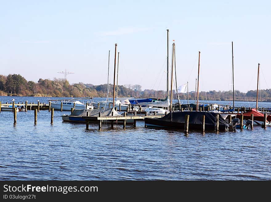 Yachts by the pier