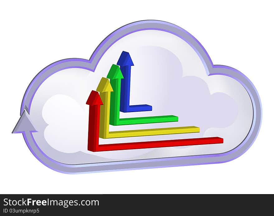 Cloud curve symbol and graphic chart