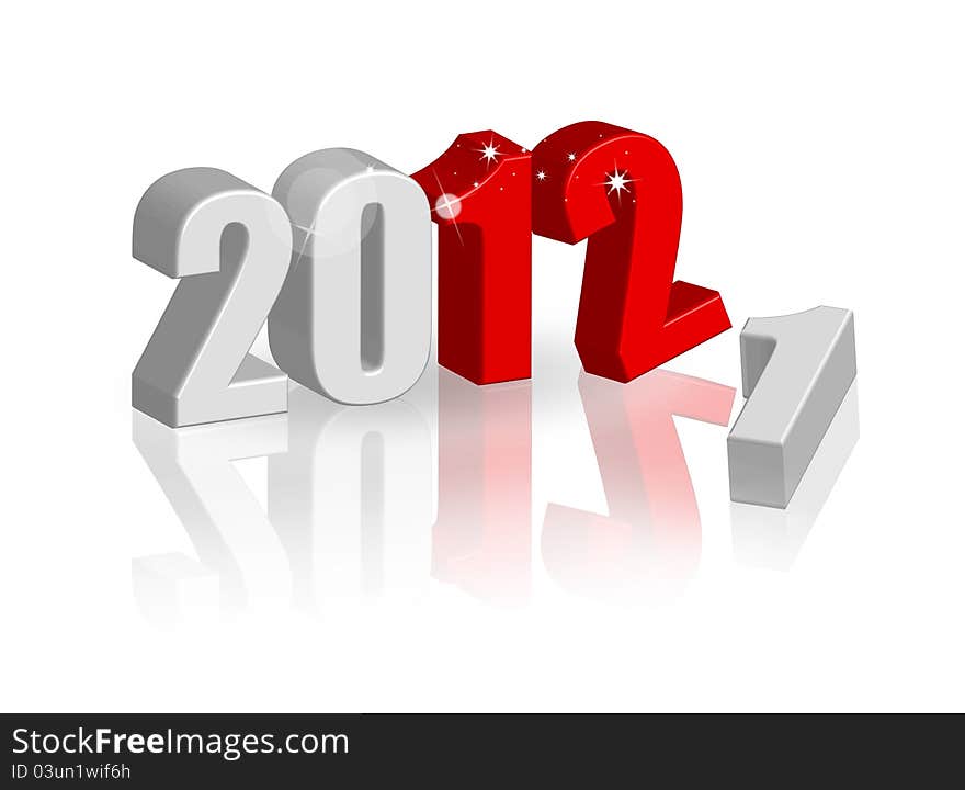 Red and silver elegance New Year 2012 wallpaper for background and design