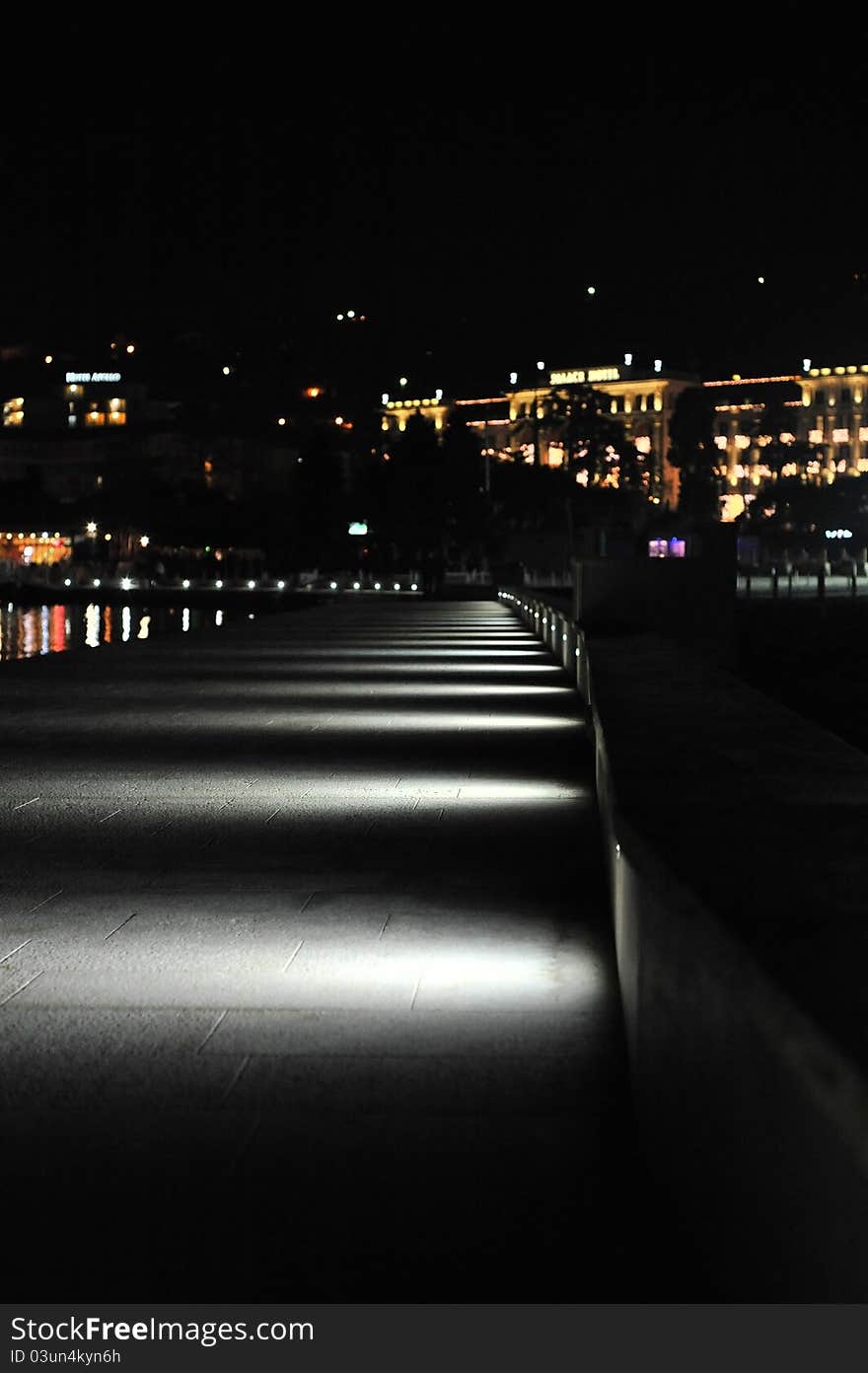 Portorose at night in Slovenia