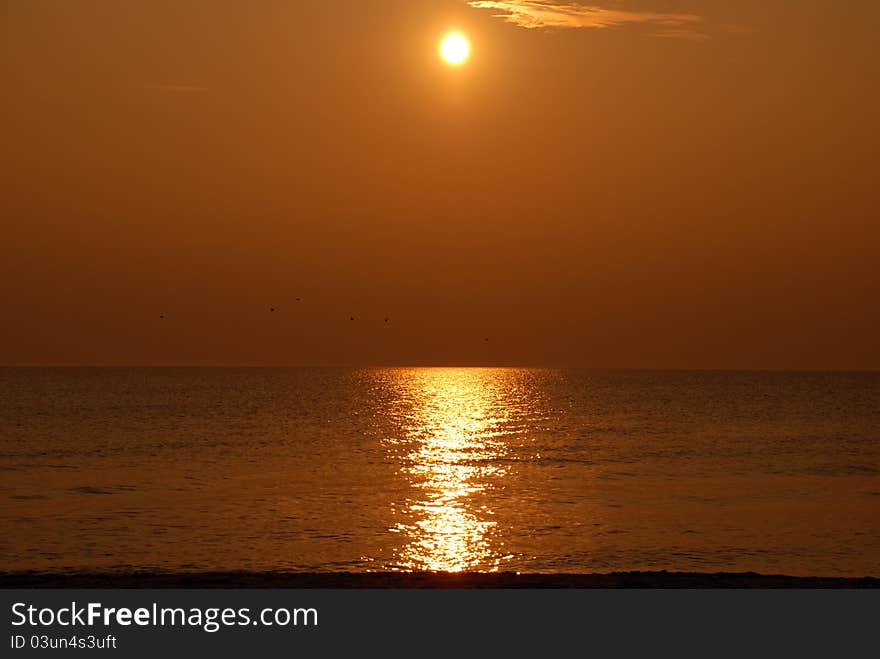 Sunset at the Baltic sea