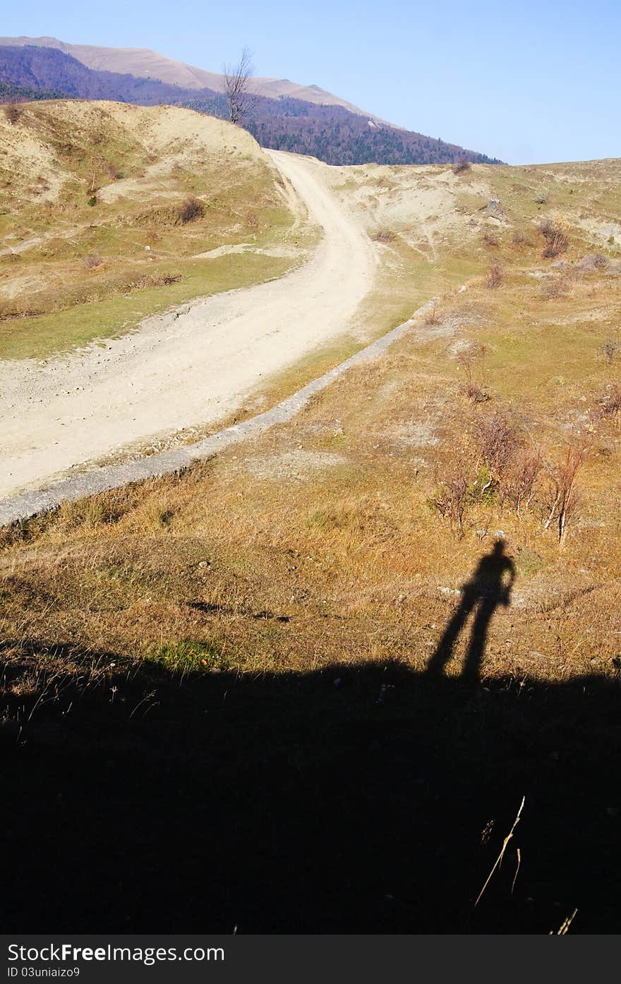 Autumn landscape and shadow