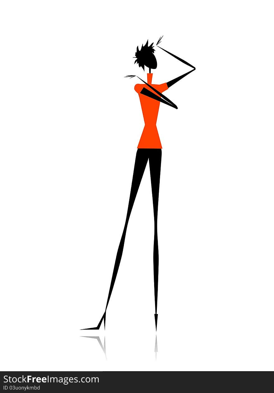 Fashion Girl Silhouette For Your Design