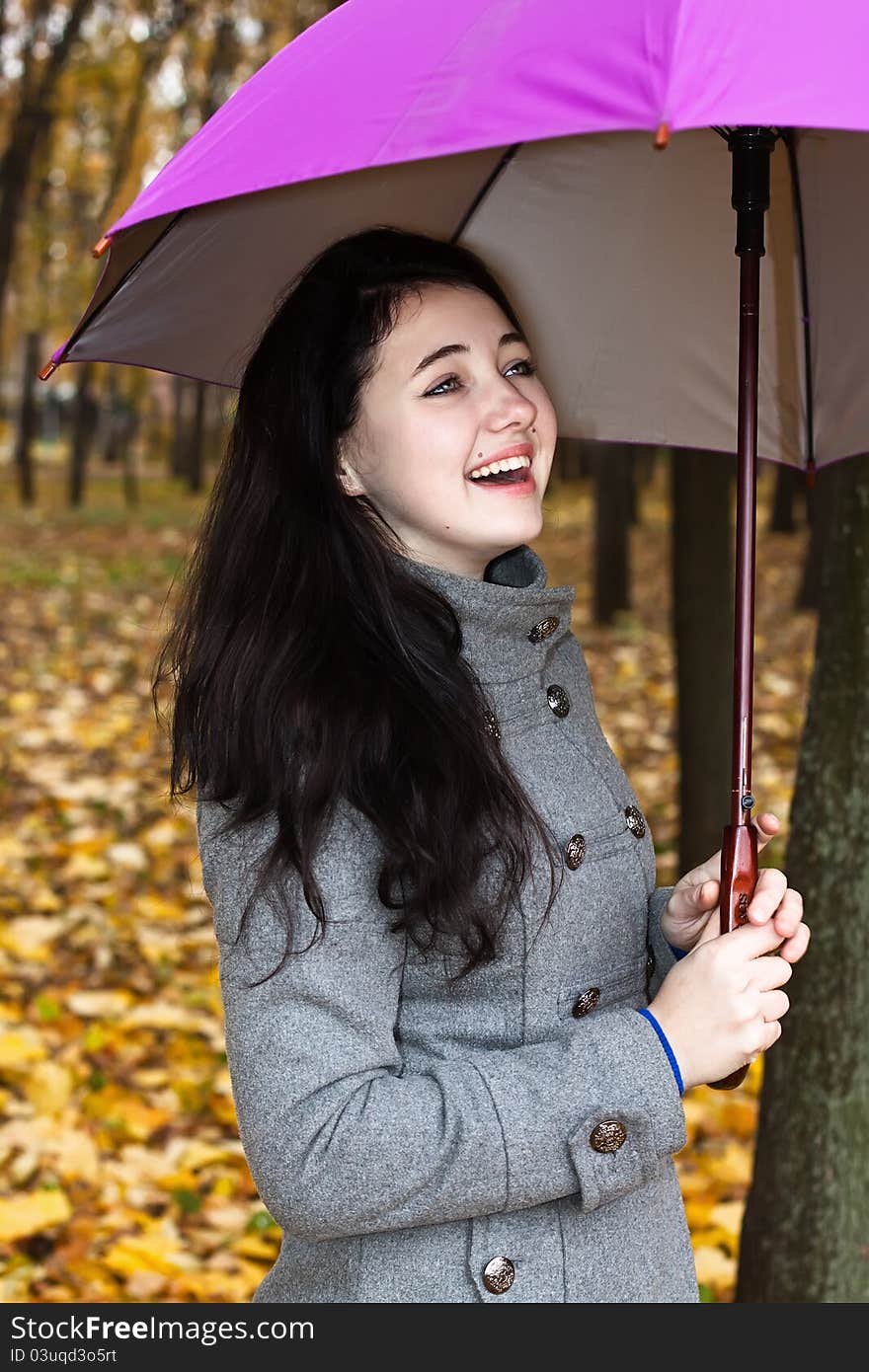 Young woman in autumn park. Young woman in autumn park