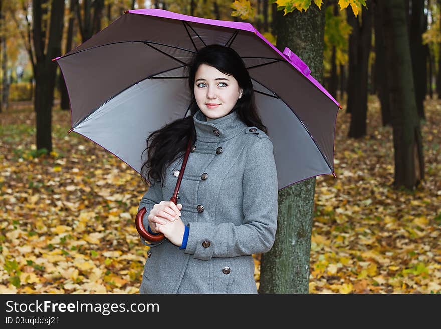 Young woman with umbrella