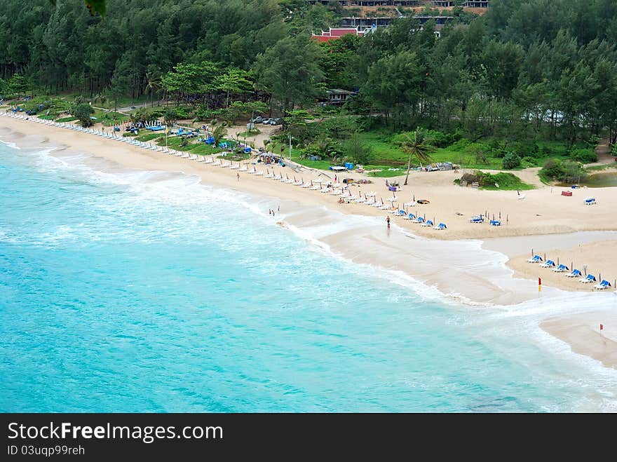 Sand beach view from on high.