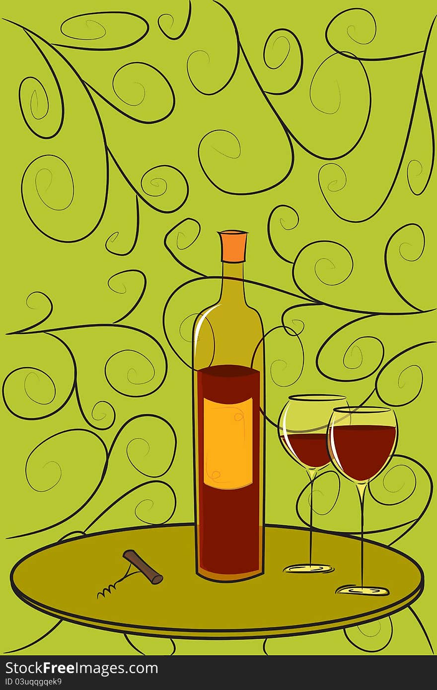 Bottle Of Wine Postcard