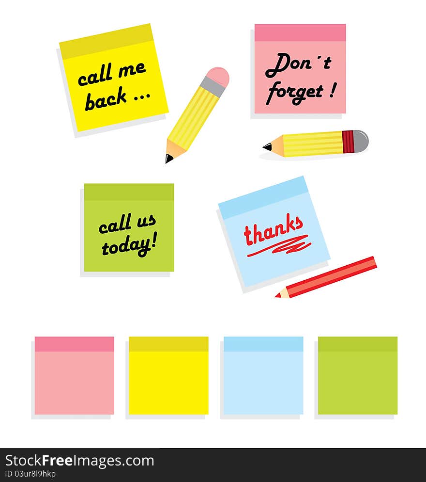 Messages written on post it cards. The blank ones are very useful for your individually text message. Messages written on post it cards. The blank ones are very useful for your individually text message.