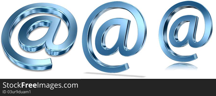 Shiny Blue Metallic E-mail Symbols