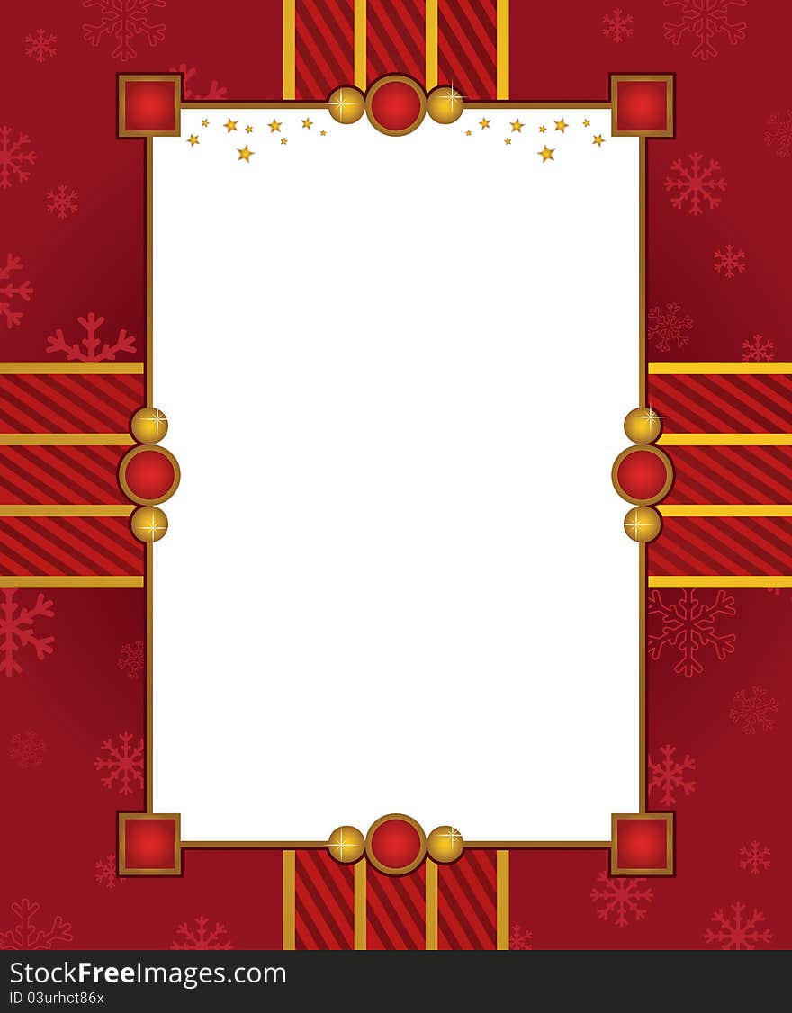 Red and gold christmas frame with copy space