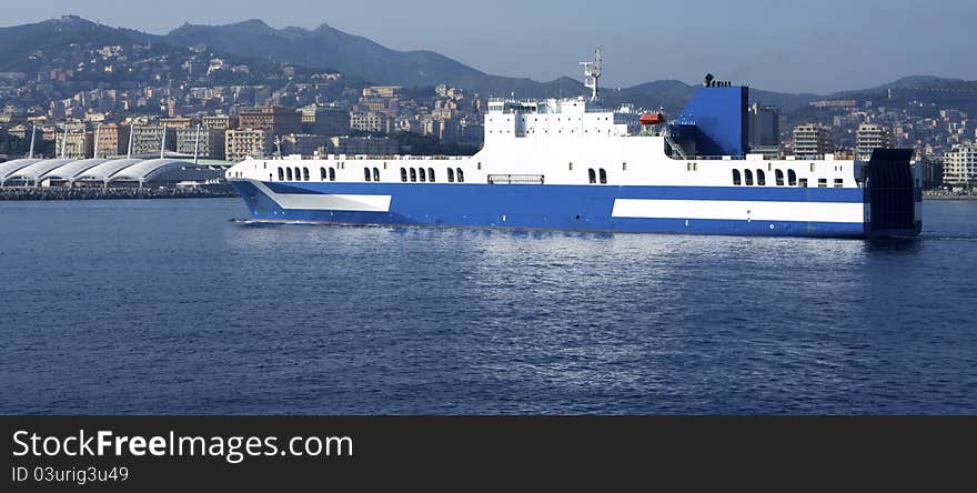 Ro/ro ferry in the port