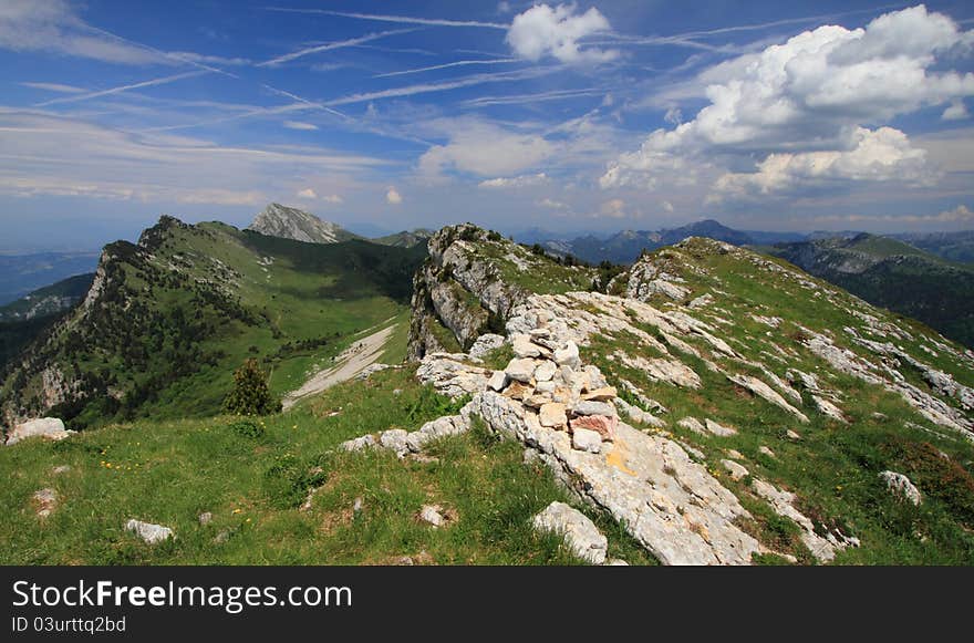 Mountain landscape : Rochers de chalves in the french national park chartreuse during summer. Mountain landscape : Rochers de chalves in the french national park chartreuse during summer