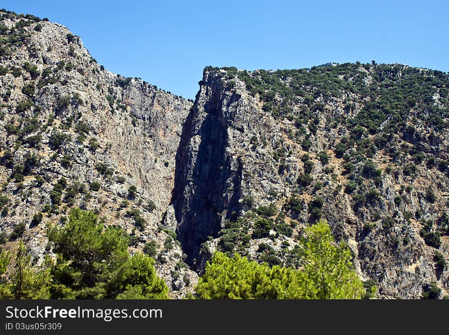 Deep canyon Saklikent in Turkey. Deep canyon Saklikent in Turkey