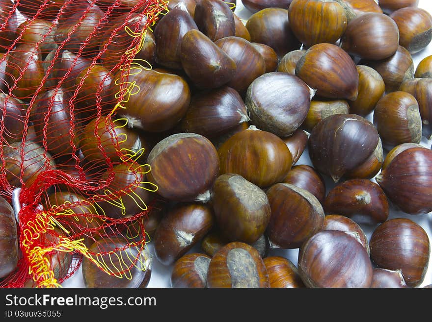 Bag with chestnuts for All Saints Day