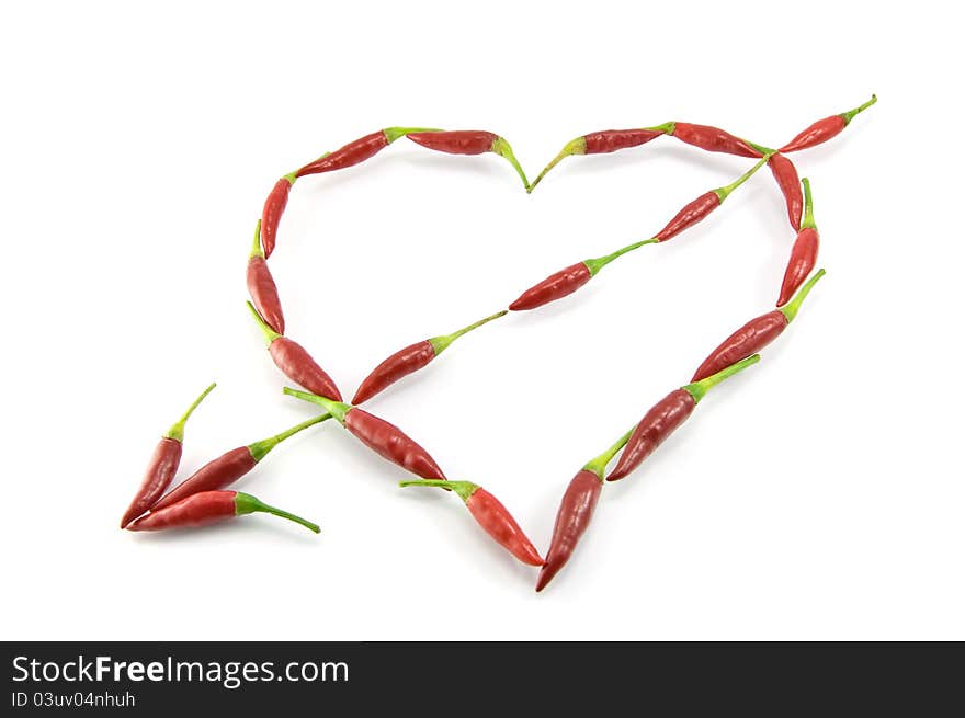 Red Pepper In A Shape Of A Heart