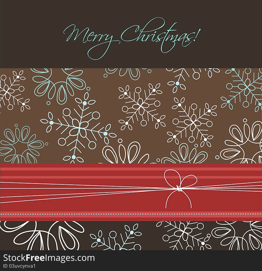 Christmas card with snow flakes