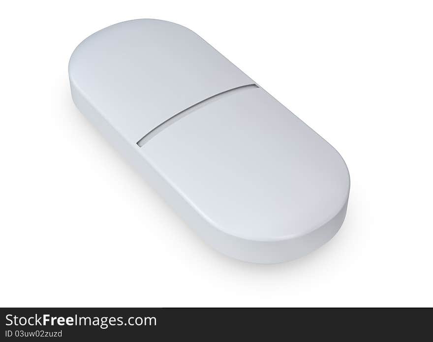 Close up of one white pill (3d render). Close up of one white pill (3d render)