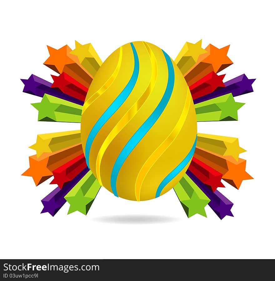 Gold and swirl easter egg symbol