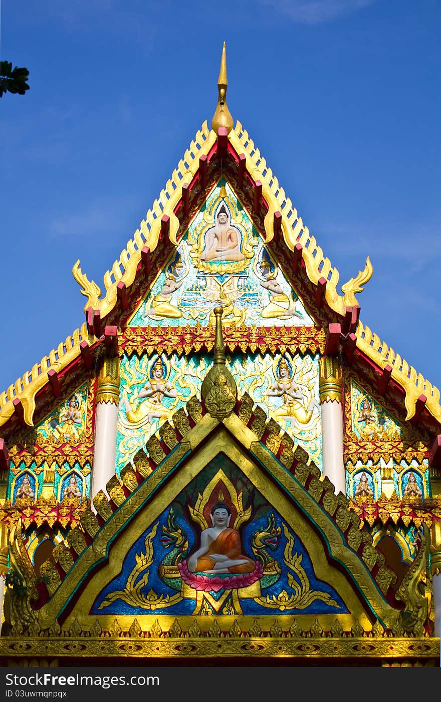 Buddhist church entrance in one of Thailand's Buddhist temples. Buddhist church entrance in one of Thailand's Buddhist temples.