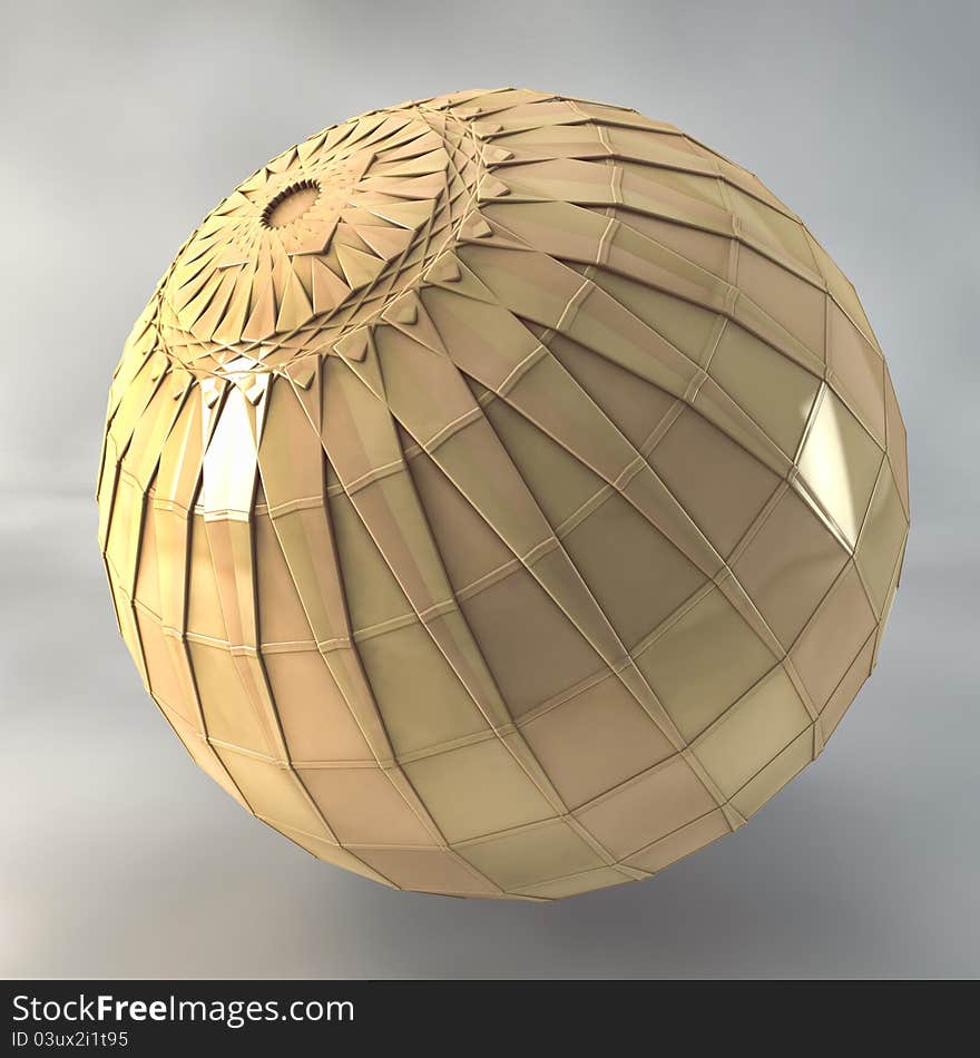 3d shiny sphere with conceptual form