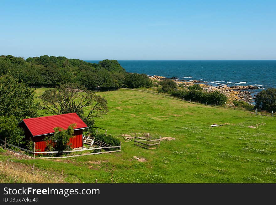 House of descent to the sea. Bornholm in Denmark. House of descent to the sea. Bornholm in Denmark.