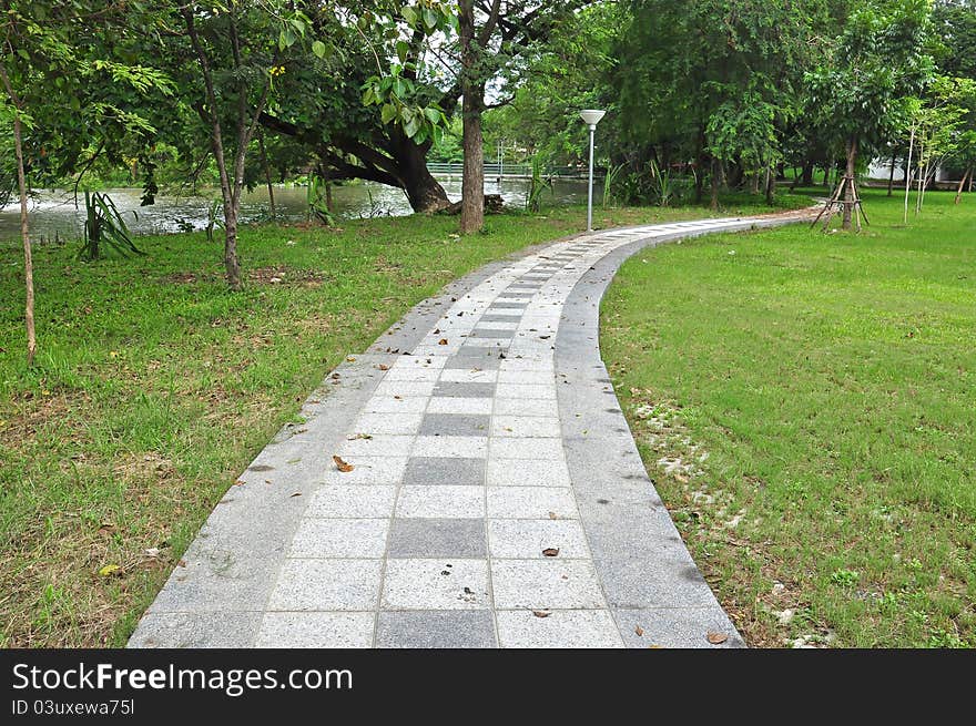 Pathway in green park