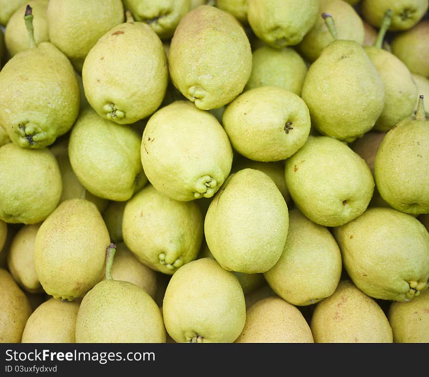 Pile of fresh green pear. Pile of fresh green pear