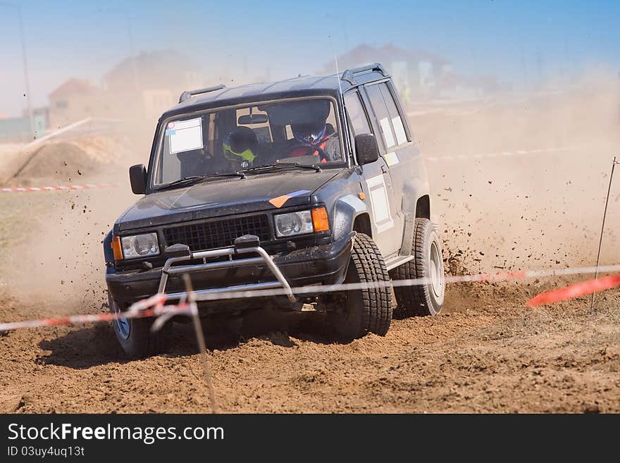 Off road auto rally raid 4X4 sprint race.