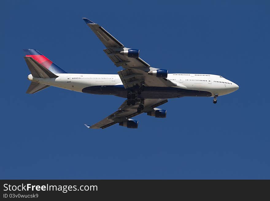 Aeroplane right before touch-down. Aeroplane right before touch-down