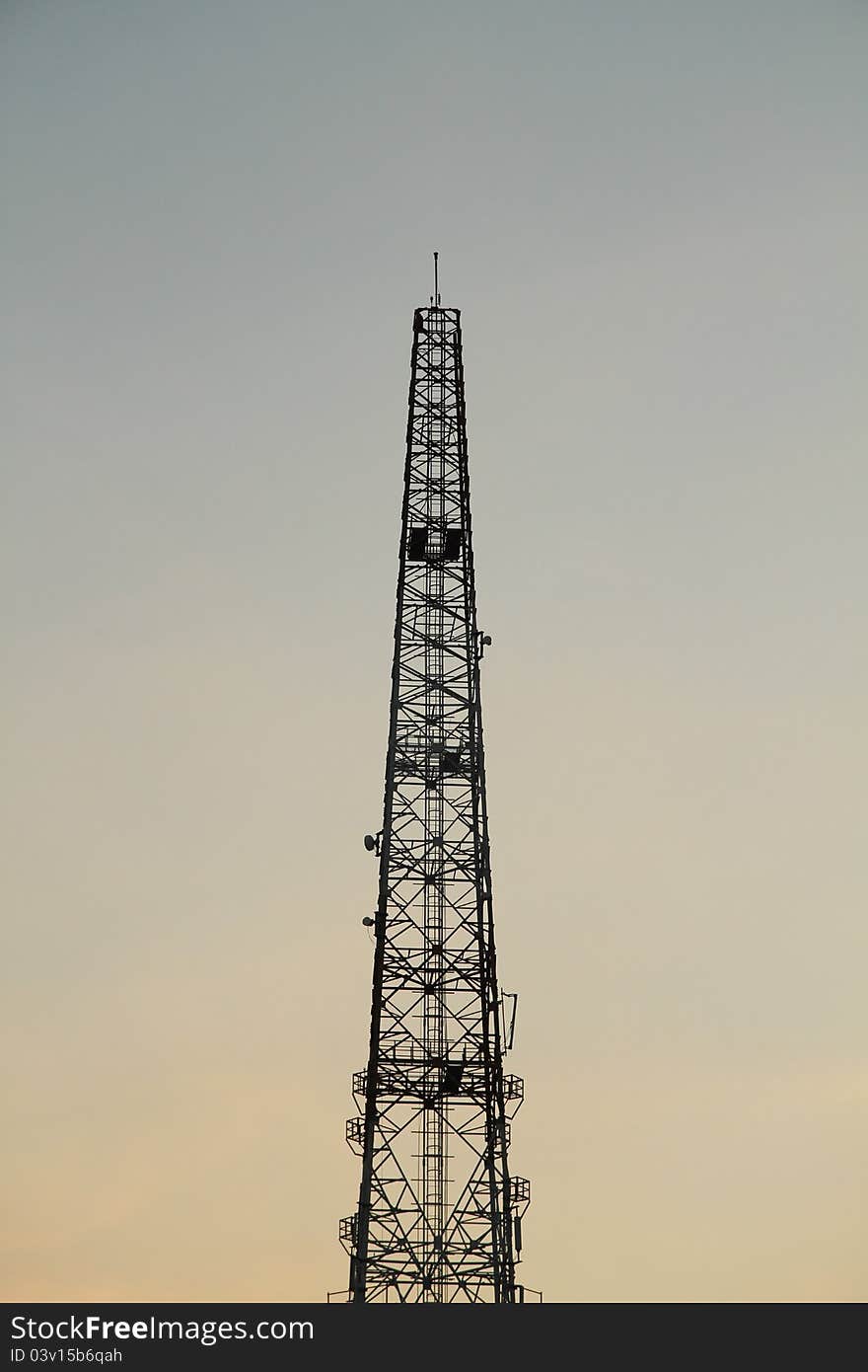 Telecommunication tower on twilight time