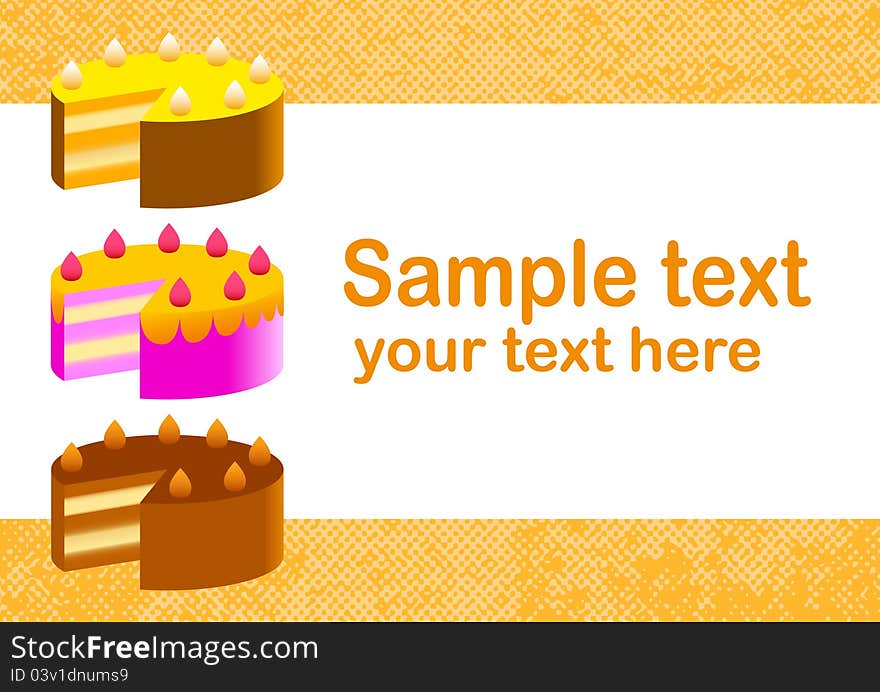 Abstract background with three cakes. Abstract background with three cakes