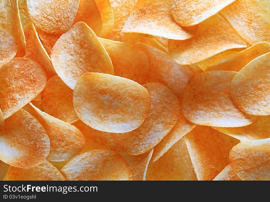 The image of the potato chips. The image of the potato chips