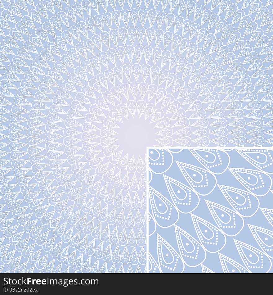 Vector abstract radial texture in pink and blue background