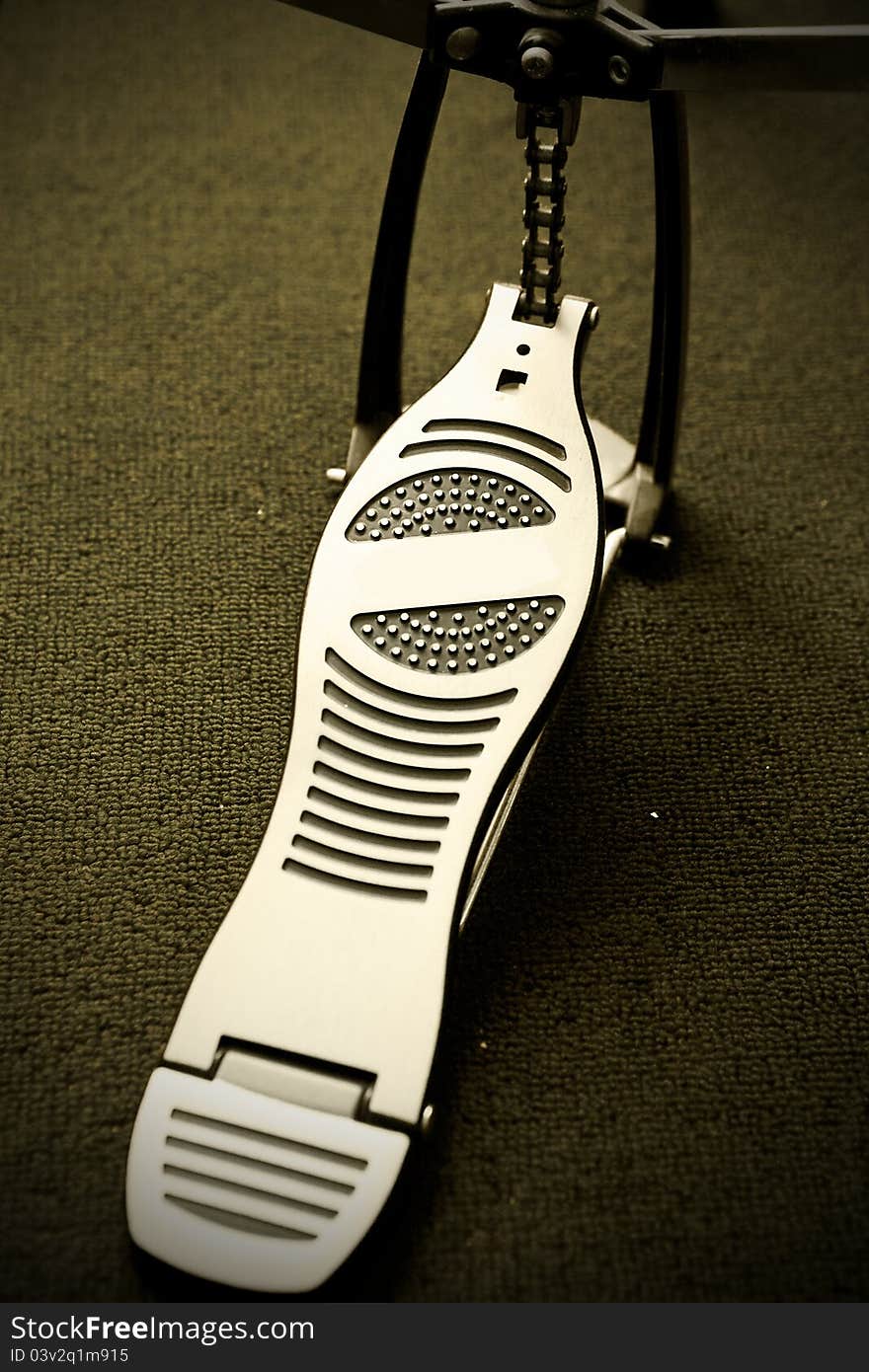 Single pedal close-up ,drum kit part