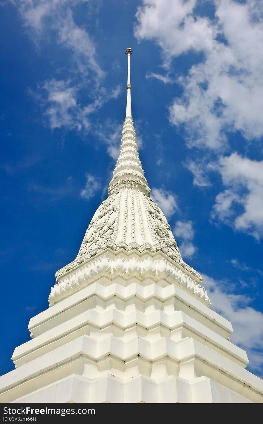 White pagoda in blue sky background