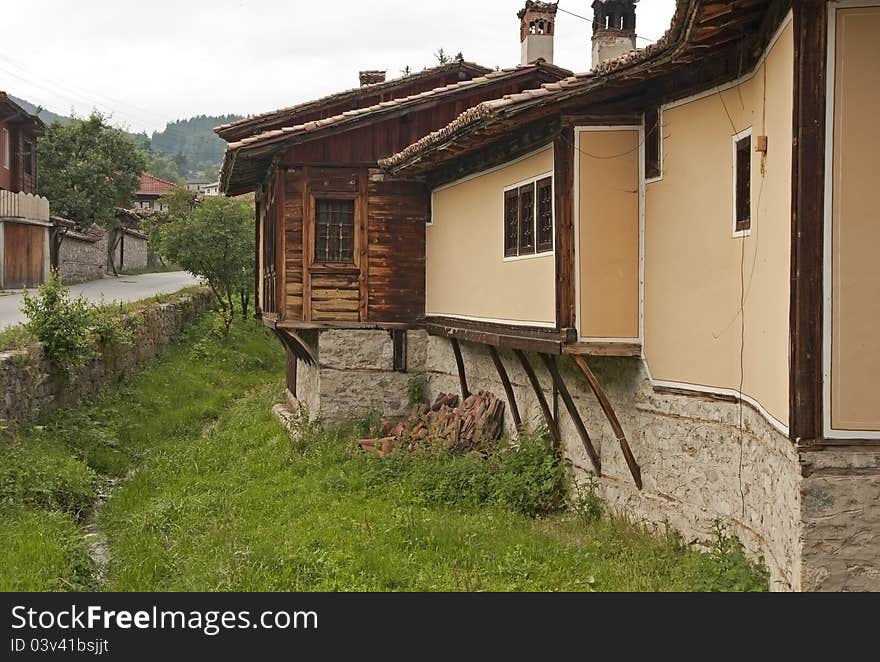 Street with old houses from the 18th century. Street with old houses from the 18th century.