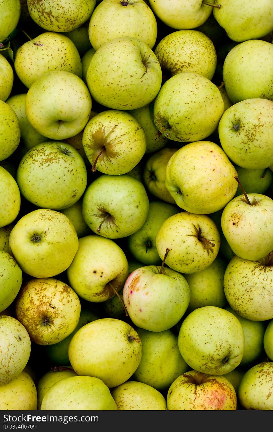 View from above of a group of red apples. View from above of a group of red apples