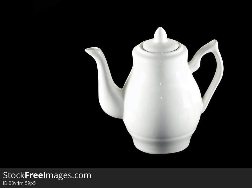 White Ceramic Teapot Pitcher