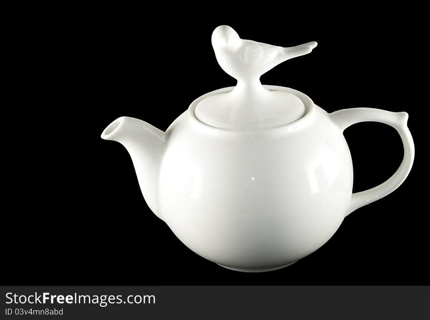 White ceramic teapot pitcher