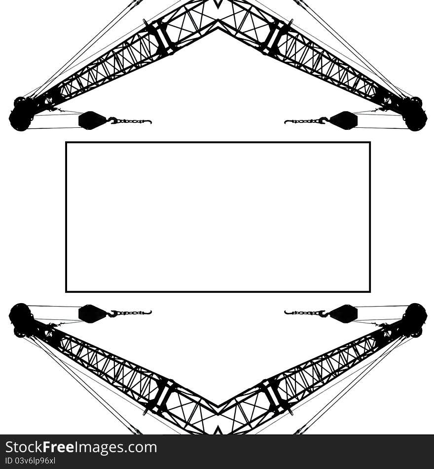 Black and white construction crane frame. Black and white construction crane frame