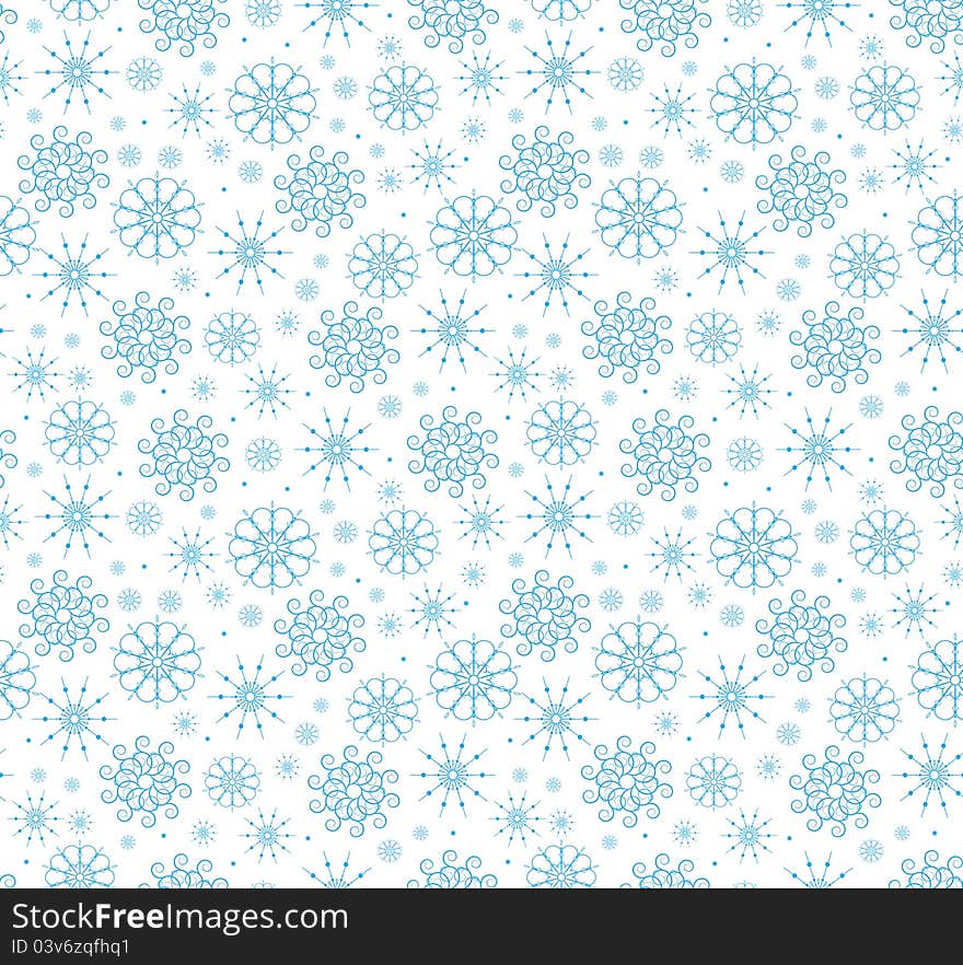 The seamless from a blue snowflakes. The seamless from a blue snowflakes