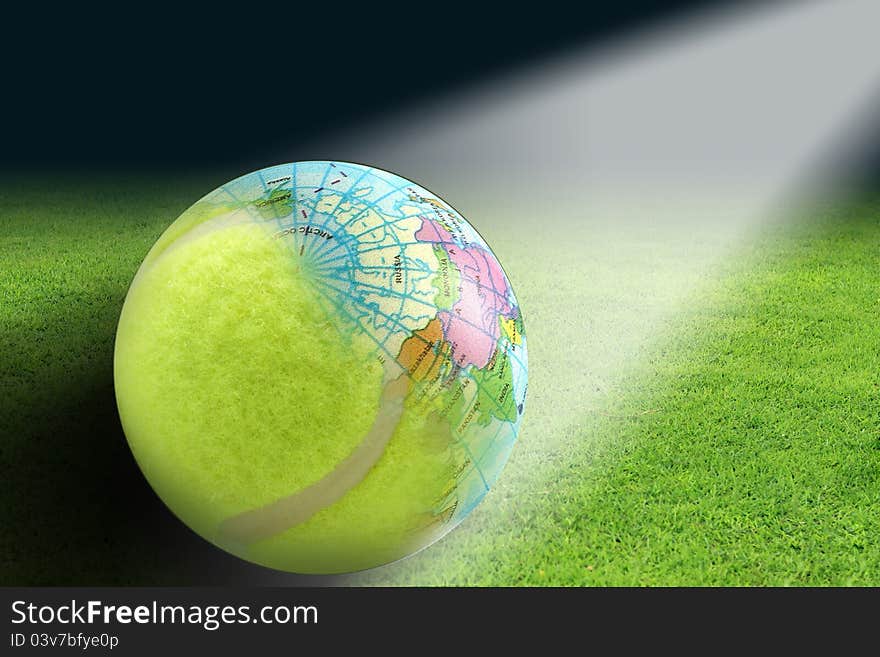 Tennis balls and globes created in Photoshop. Tennis balls and globes created in Photoshop